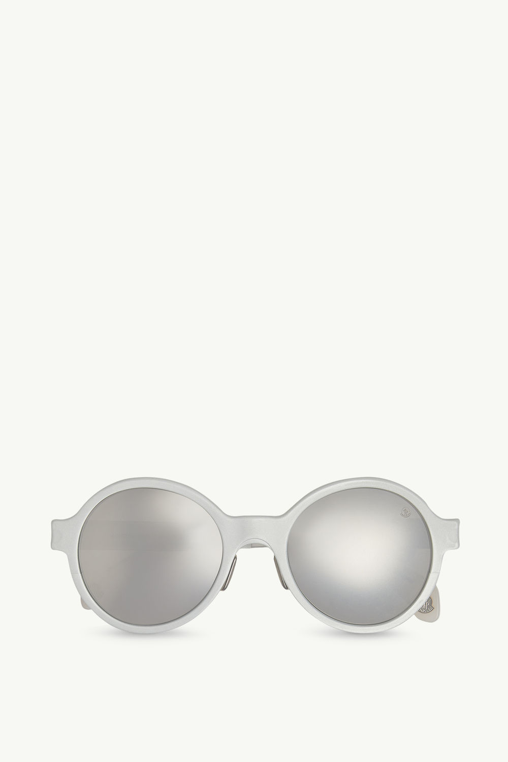 Rondo Round Sunglasses Gender Neutral Matte Silver Moncler 0