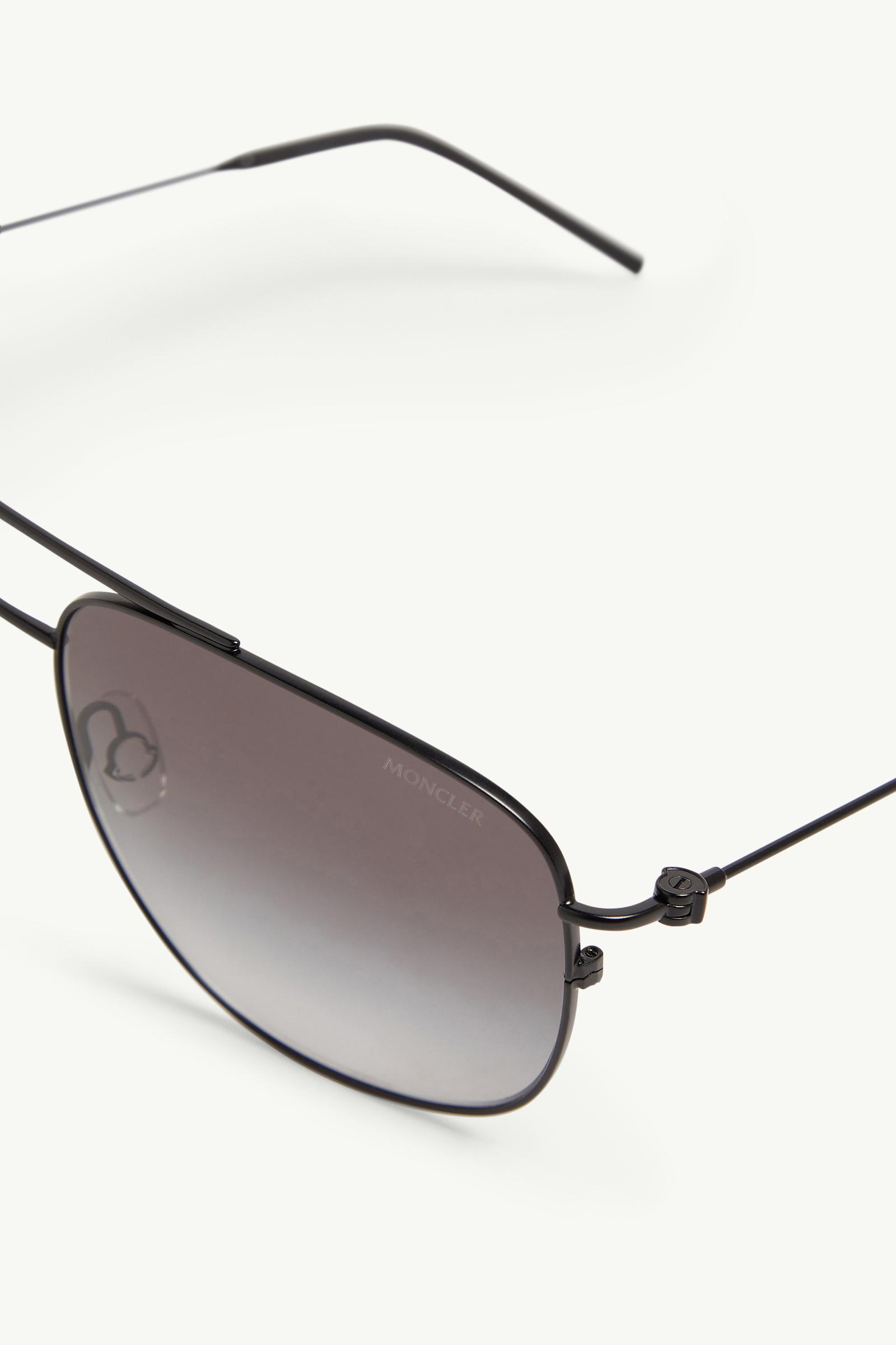 ★【MONCLER】Occhiali da sole pilot Alumni★サングラス Matte Black Alumni Pilot Sunglasses - Sunglasses for Men