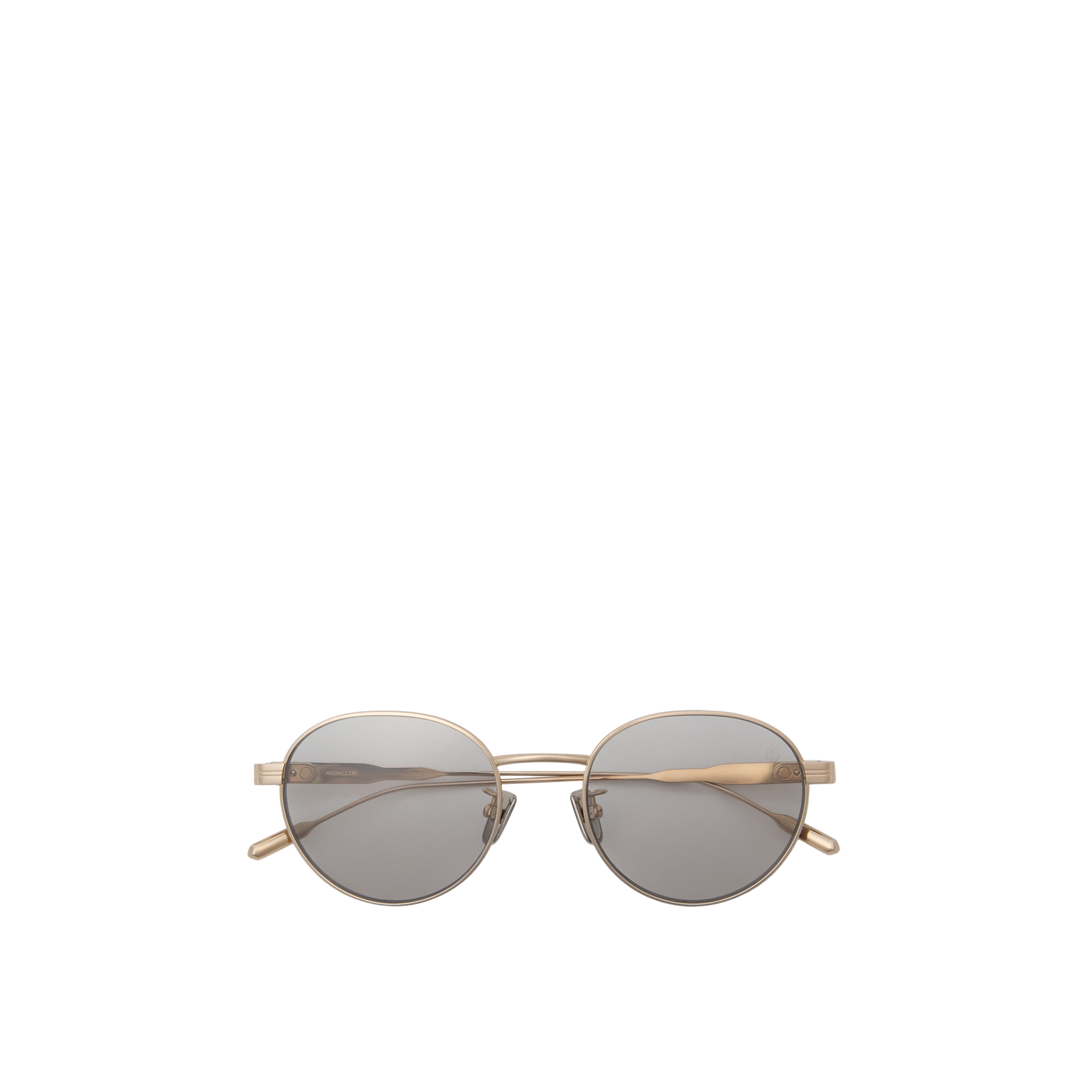 MONCLER LUNETTES Subtila Round Sunglasses 53 Beige Titanium