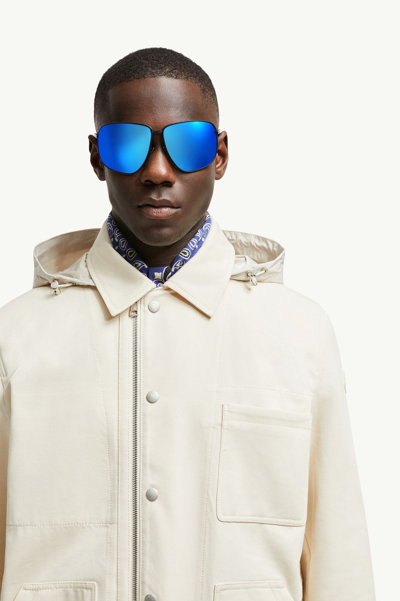 Lunettes de soleil aviateur Atlas Bleu Foncé Mat Moncler 1
