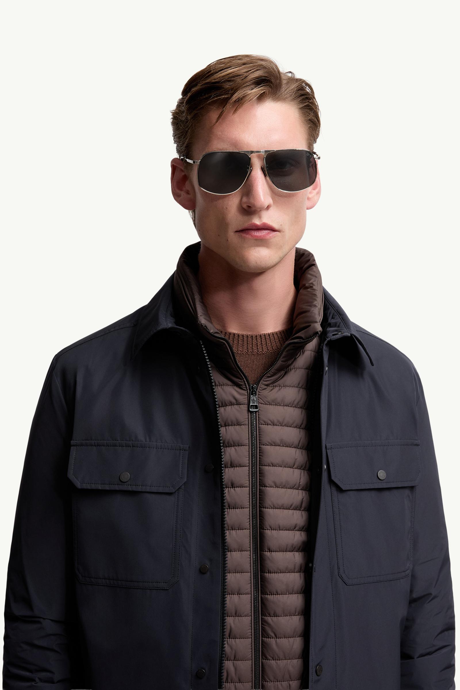 Vitessa Pilot Sunglasses Gender Neutral Sparkly Silver Moncler 1