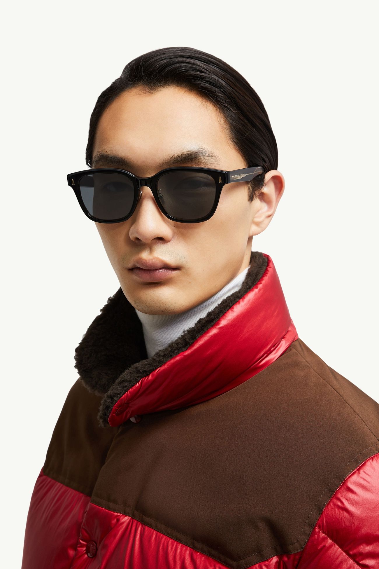 Lunettes de soleil carrées Metrope Mixte Noir Brillant Moncler 1