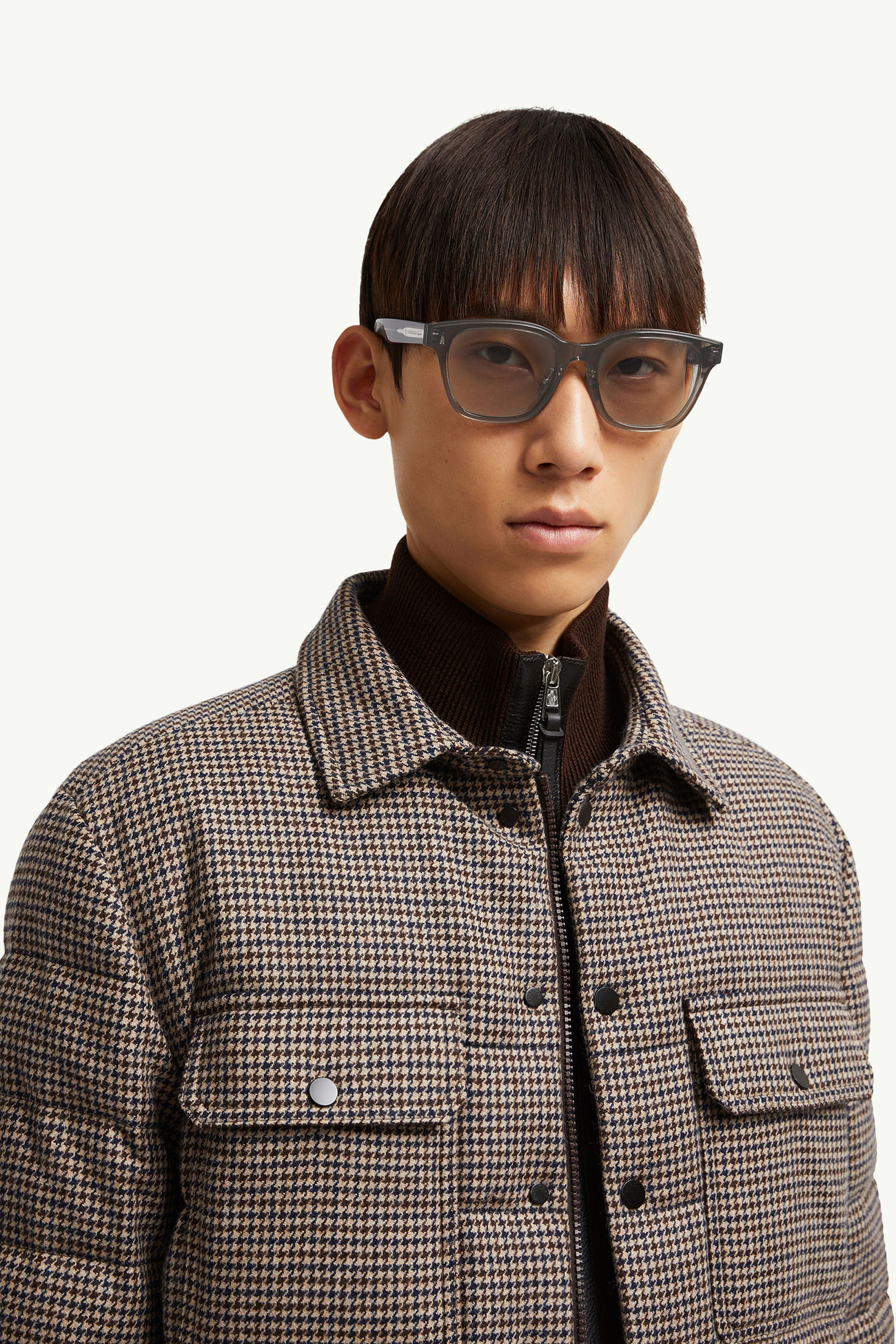 Metrope方形太阳镜 中性 透明深灰色 Moncler 1