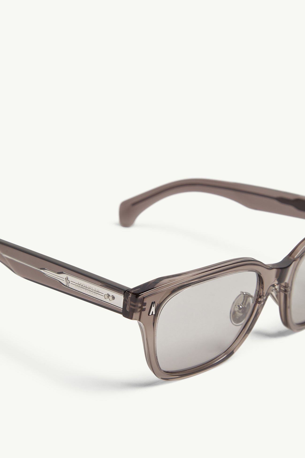 Lunettes de soleil carrées Metrope Mixte Gris Foncé Transparent Moncler 3