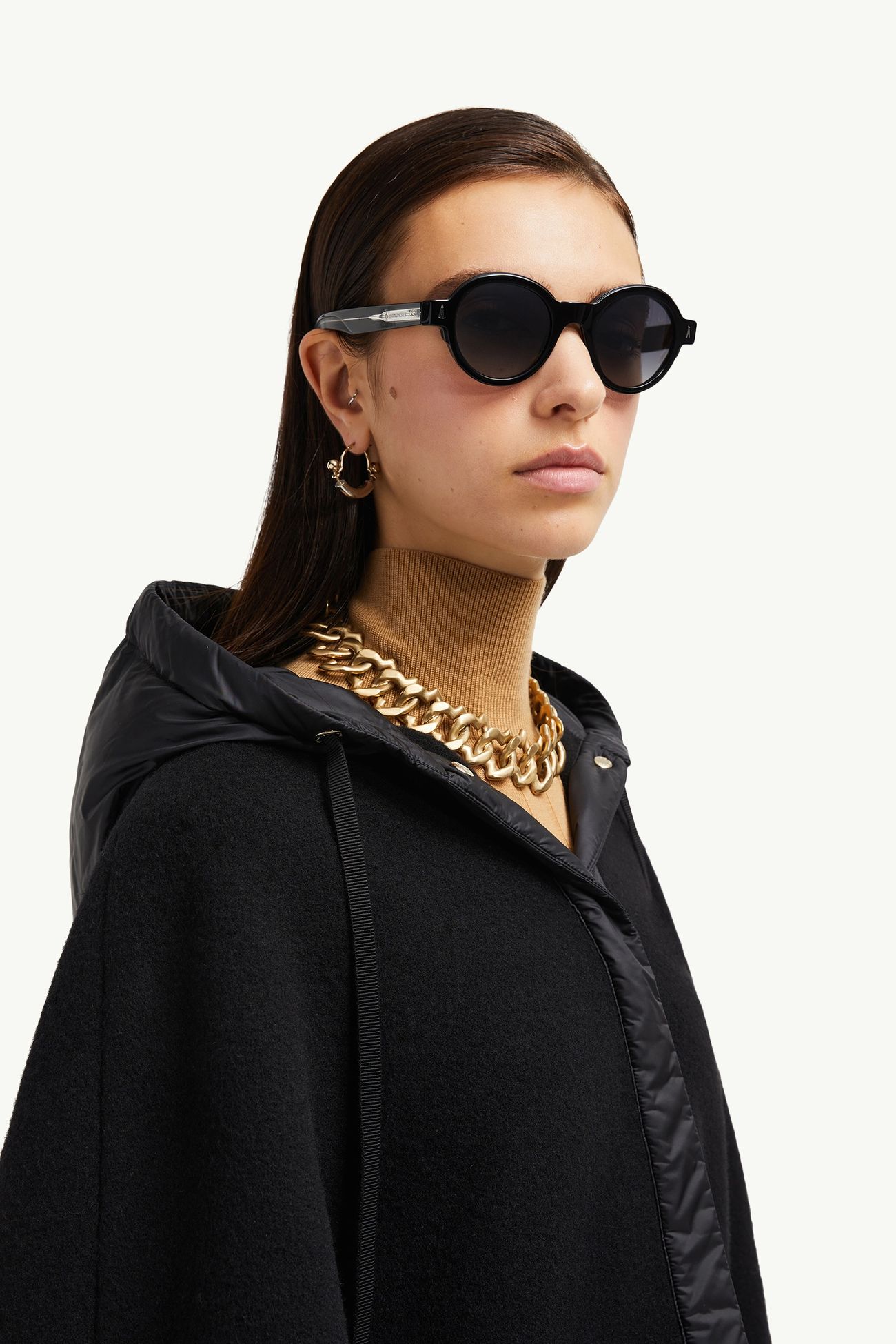 Rondosa圓形太陽眼鏡 中性 亮黑色 Moncler 1