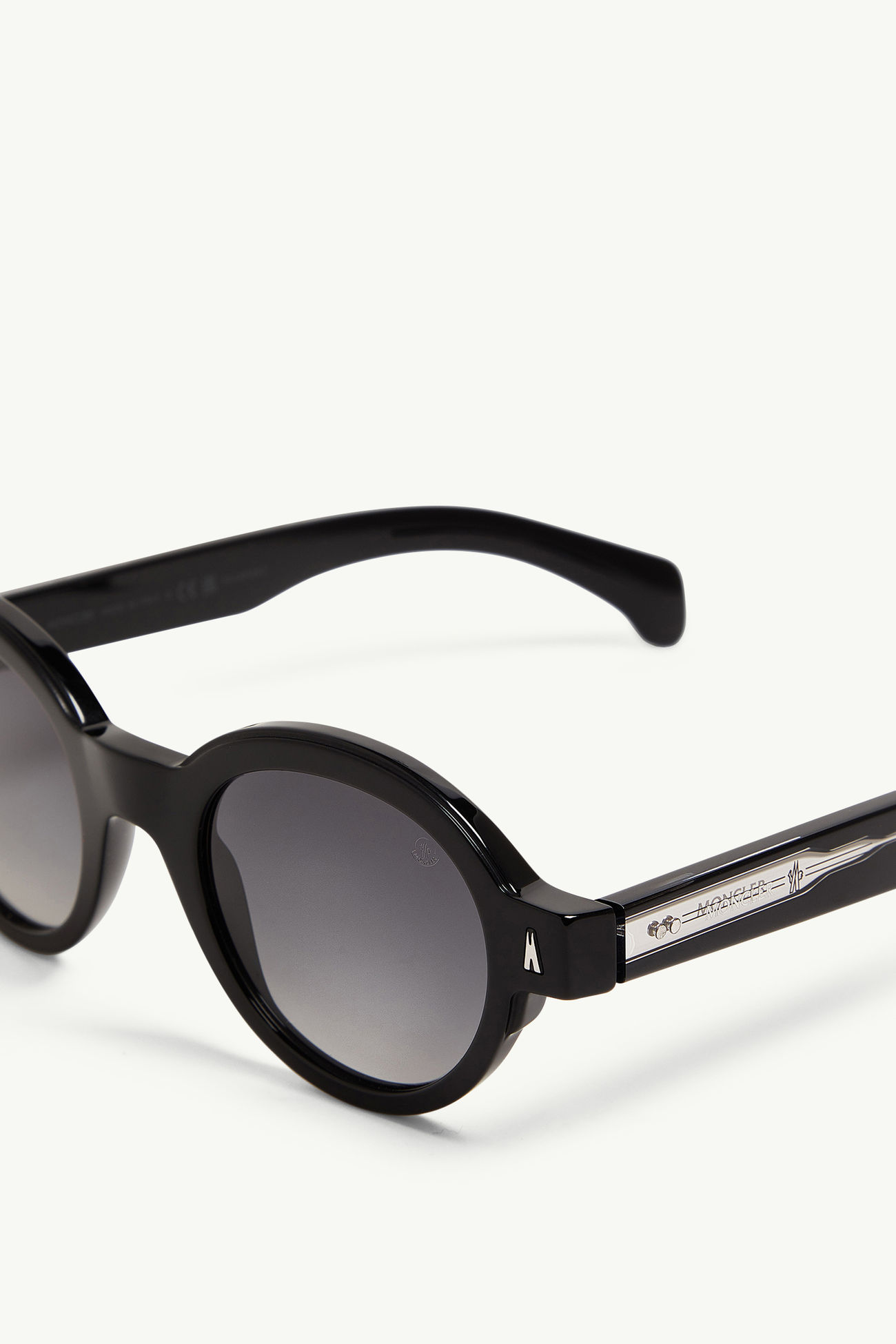Rondosa runde Sonnenbrille Genderneutral Glänzend Schwarz Moncler 3