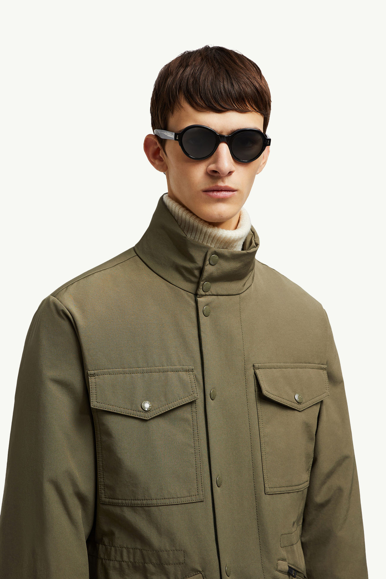 Rondosa runde Sonnenbrille Genderneutral Glänzend Schwarz Moncler 7