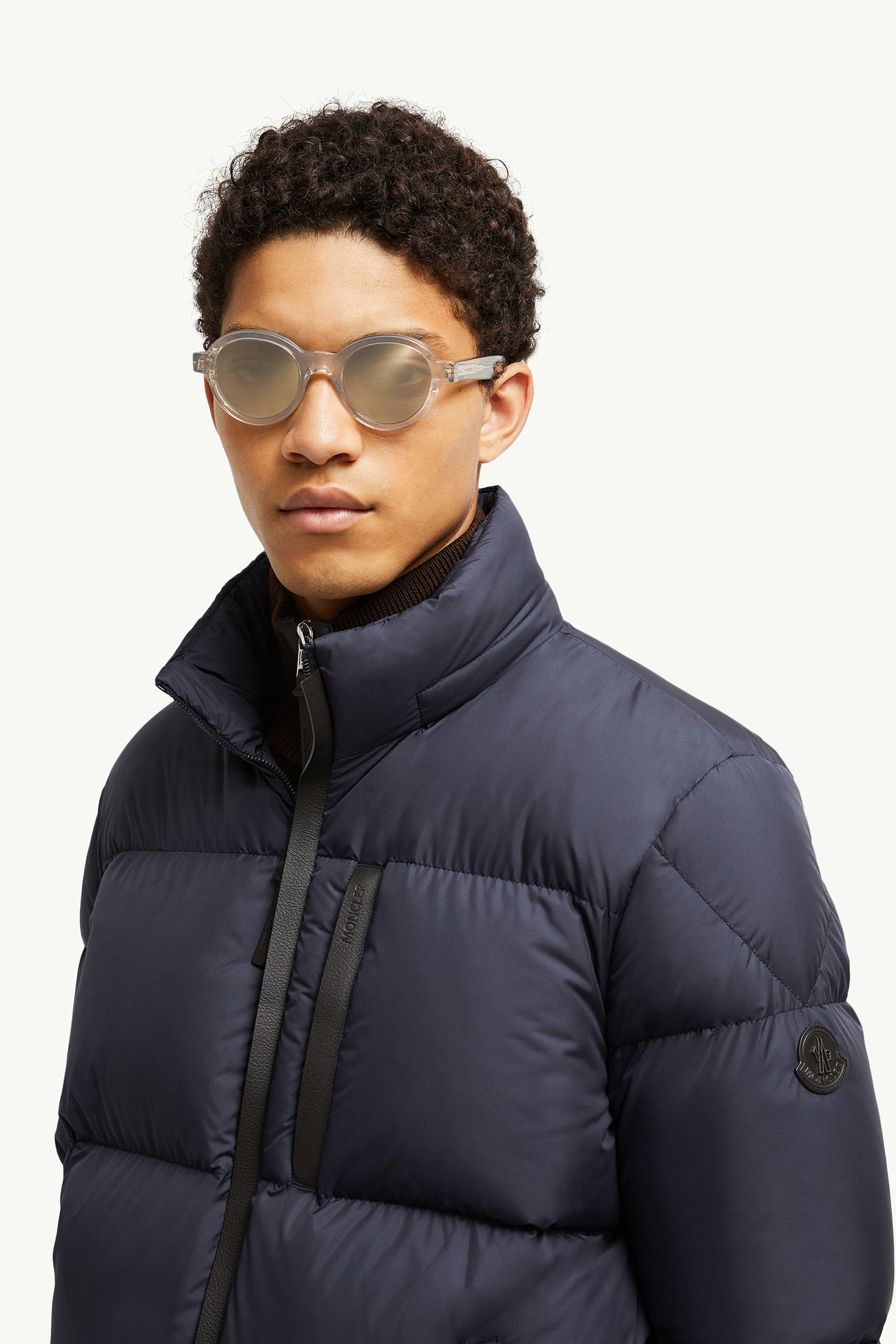 Lunettes de soleil rondes Rondosa Mixte Blanc Cassé Transparent Brillant Moncler 1
