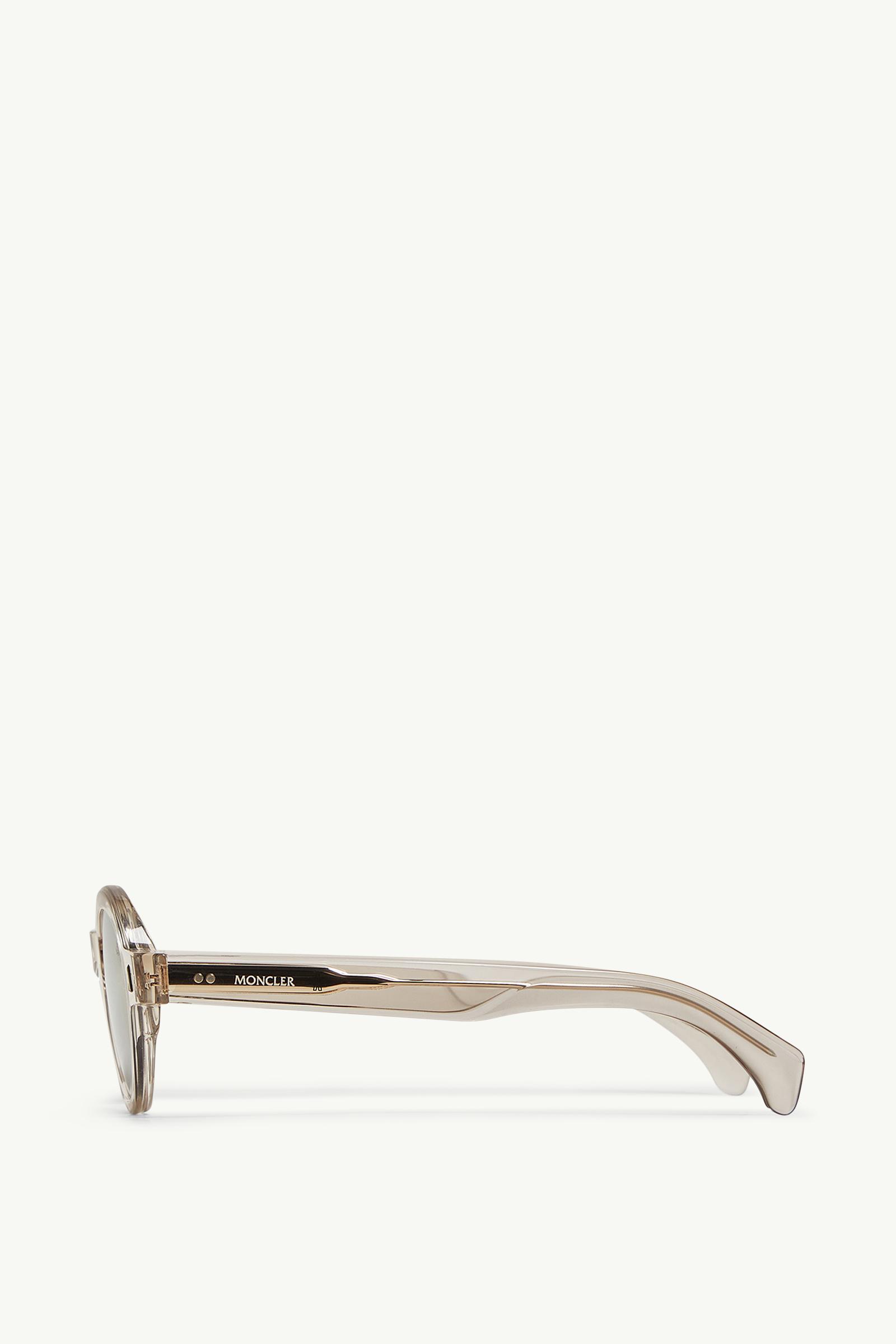 Shiny Transparent Off-white Rondosa Round Sunglasses