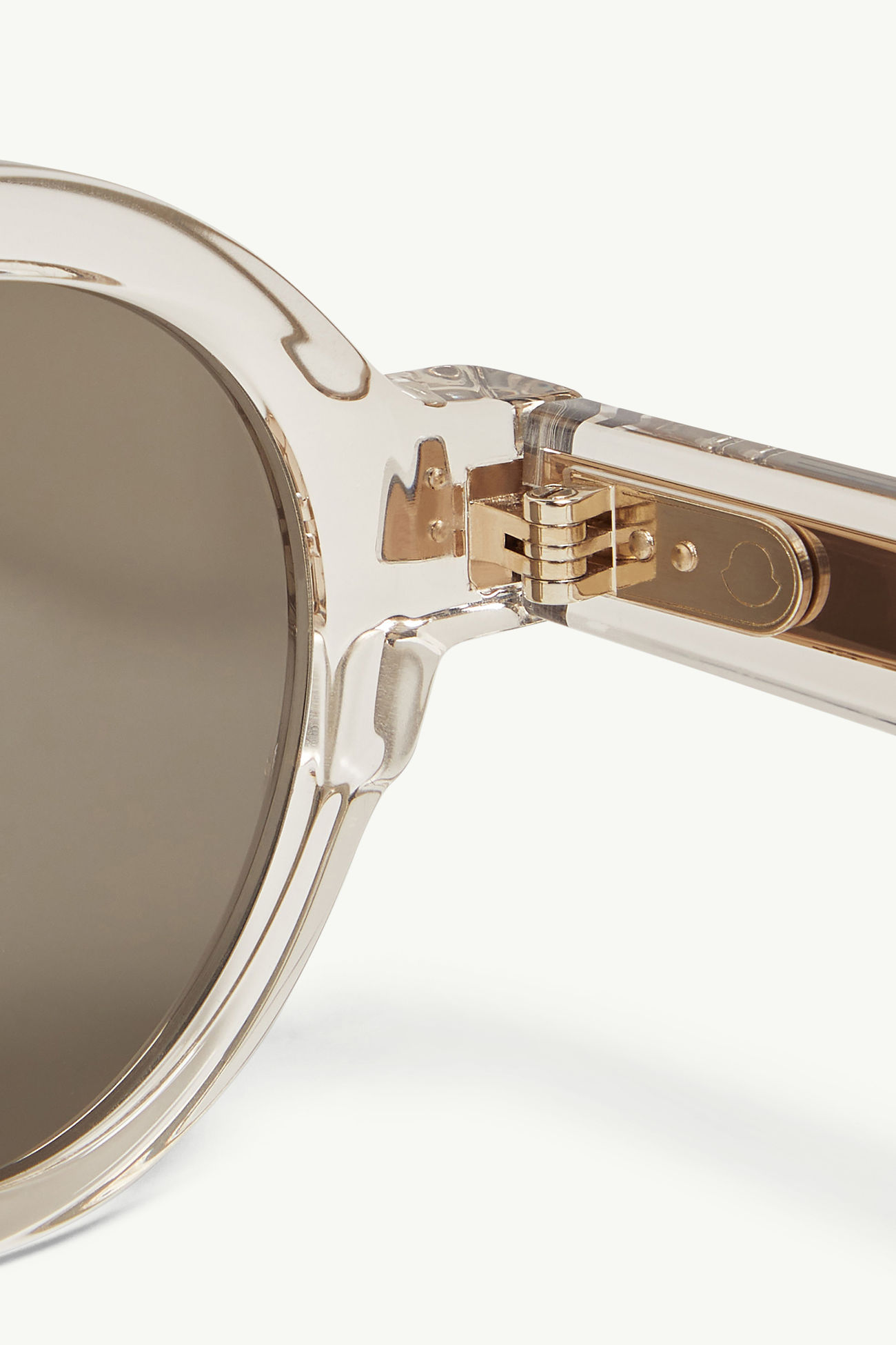 Rondosa runde Sonnenbrille Genderneutral Glänzend Transparent Cremefarben Moncler 5