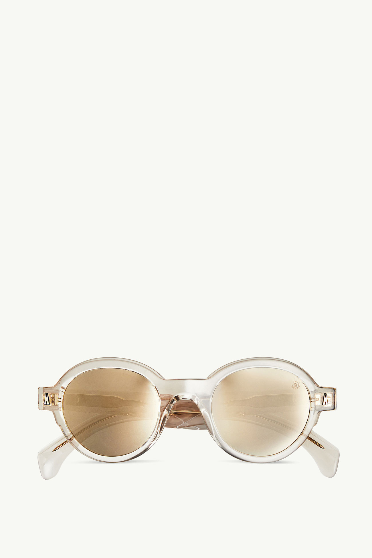 Lunettes de soleil rondes Rondosa Mixte Blanc Cassé Transparent Brillant Moncler 0