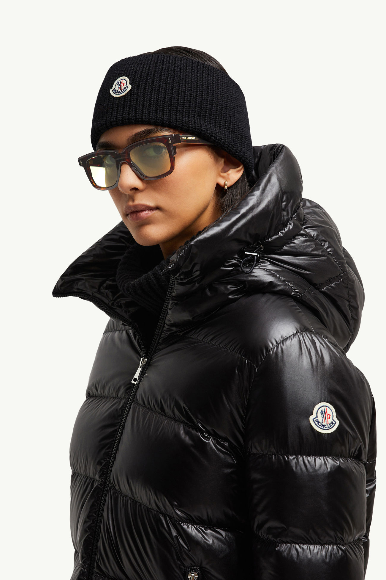 Claro quadratische Sonnenbrille Genderneutral Glänzend Braunes Schildpatt Moncler 1