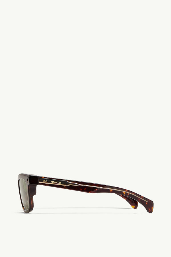 Lunettes de soleil carrées Claro Mixte Marron Écaille De Tortue Brillant Moncler 2