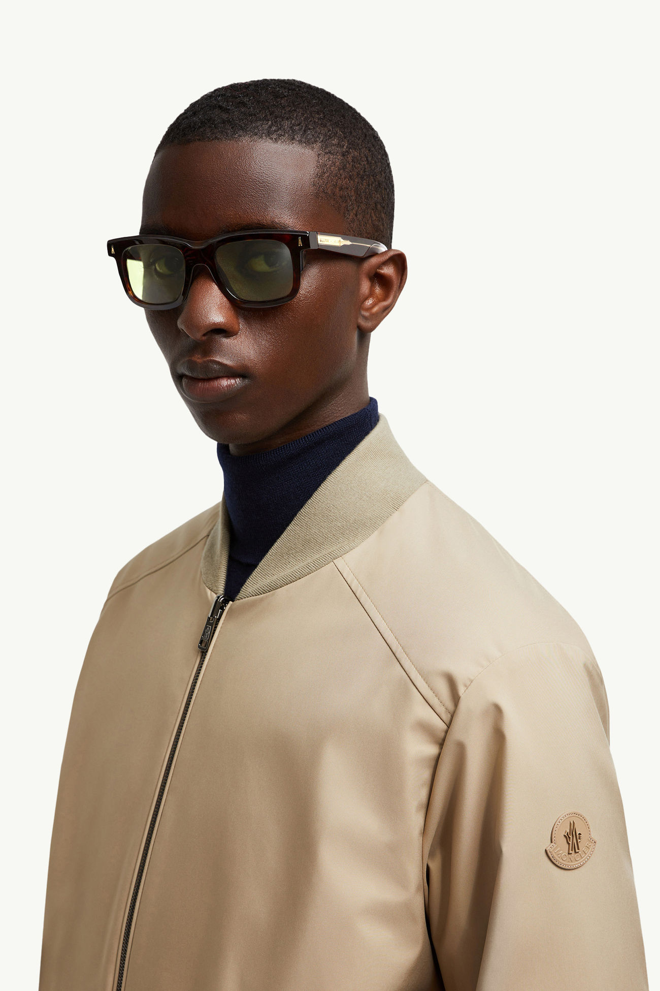 Claro quadratische Sonnenbrille Genderneutral Glänzend Braunes Schildpatt Moncler 8