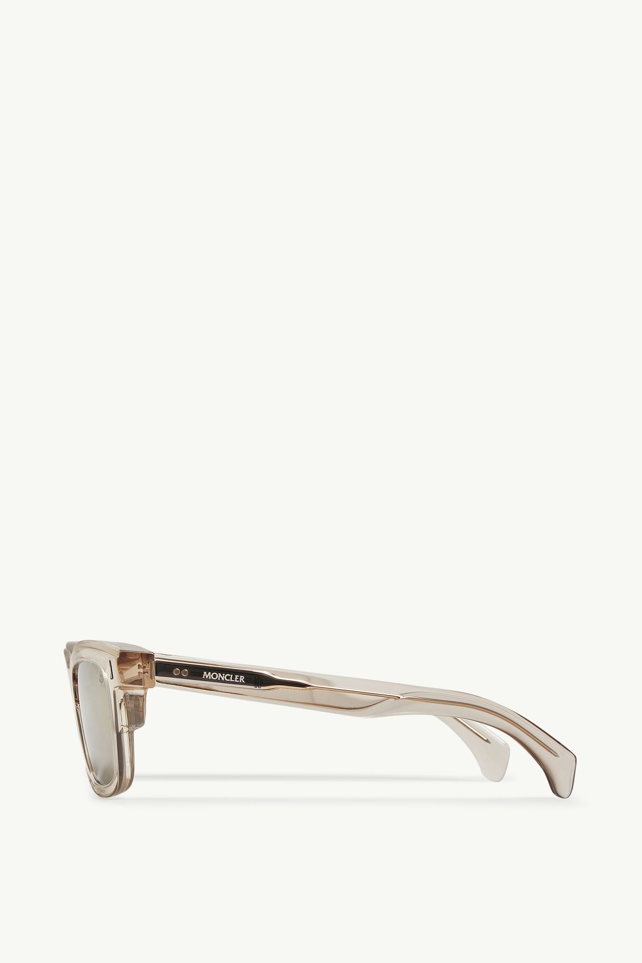 Claro quadratische Sonnenbrille Genderneutral Transparent Cremefarben Moncler 3