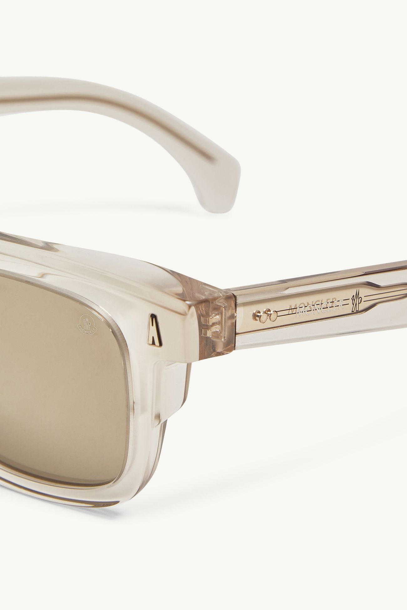 Claro quadratische Sonnenbrille Genderneutral Transparent Cremefarben Moncler 4