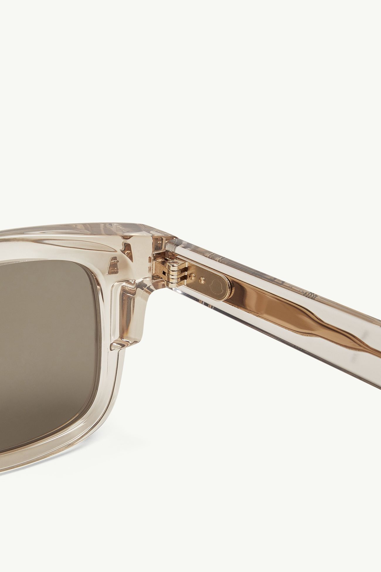 Claro quadratische Sonnenbrille Genderneutral Glänzend Transparent Cremefarben Moncler 6