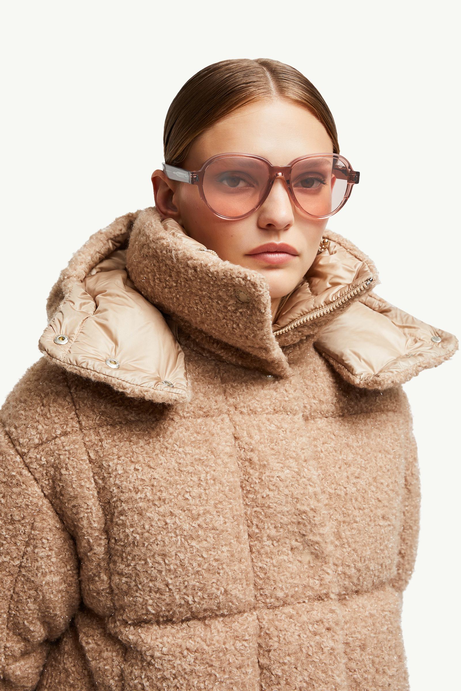 Swanspan Pilot Sunglasses Gender Neutral Shiny Pink Transparent Moncler 1
