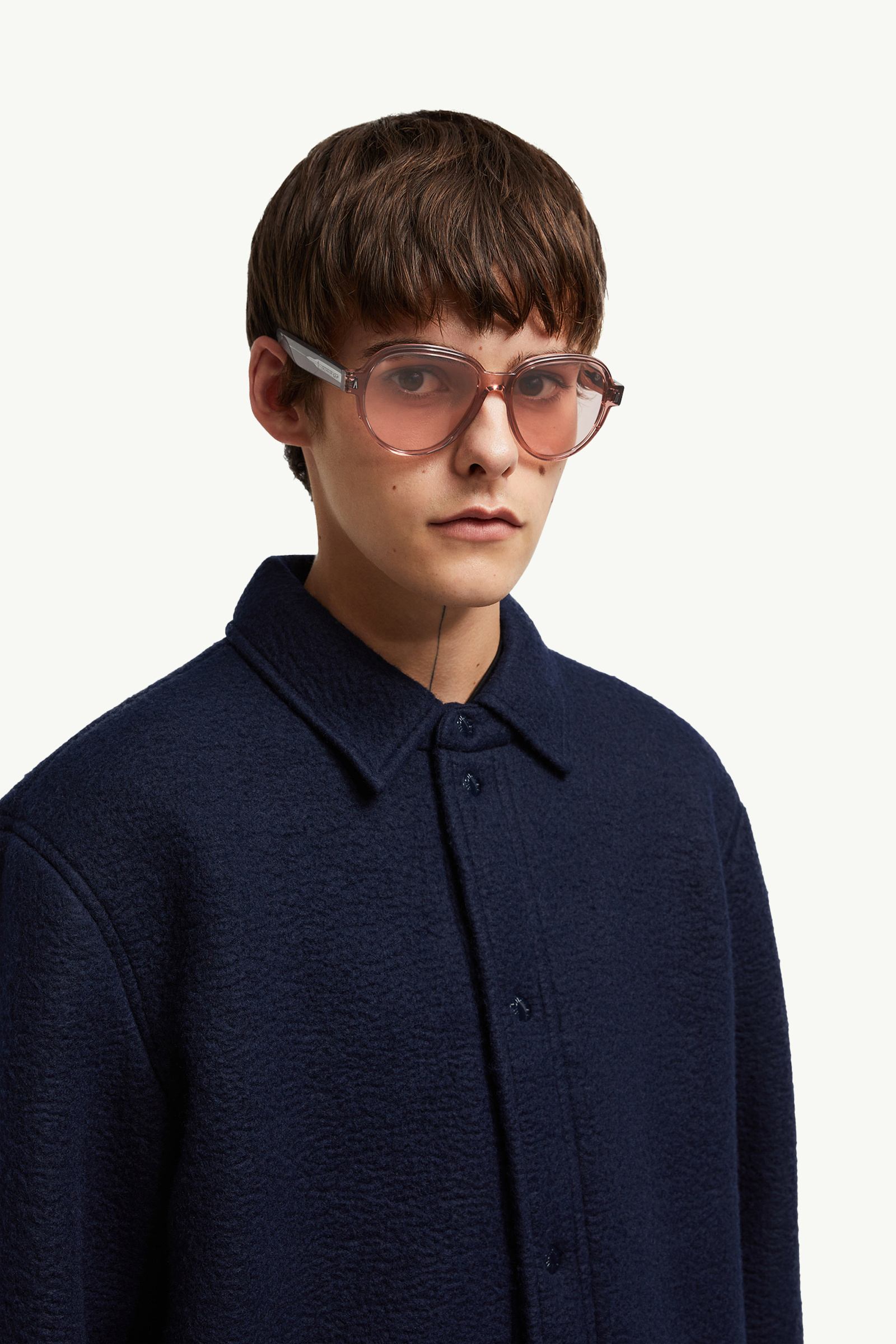 Shiny Pink Transparent Swanspan Pilot Sunglasses