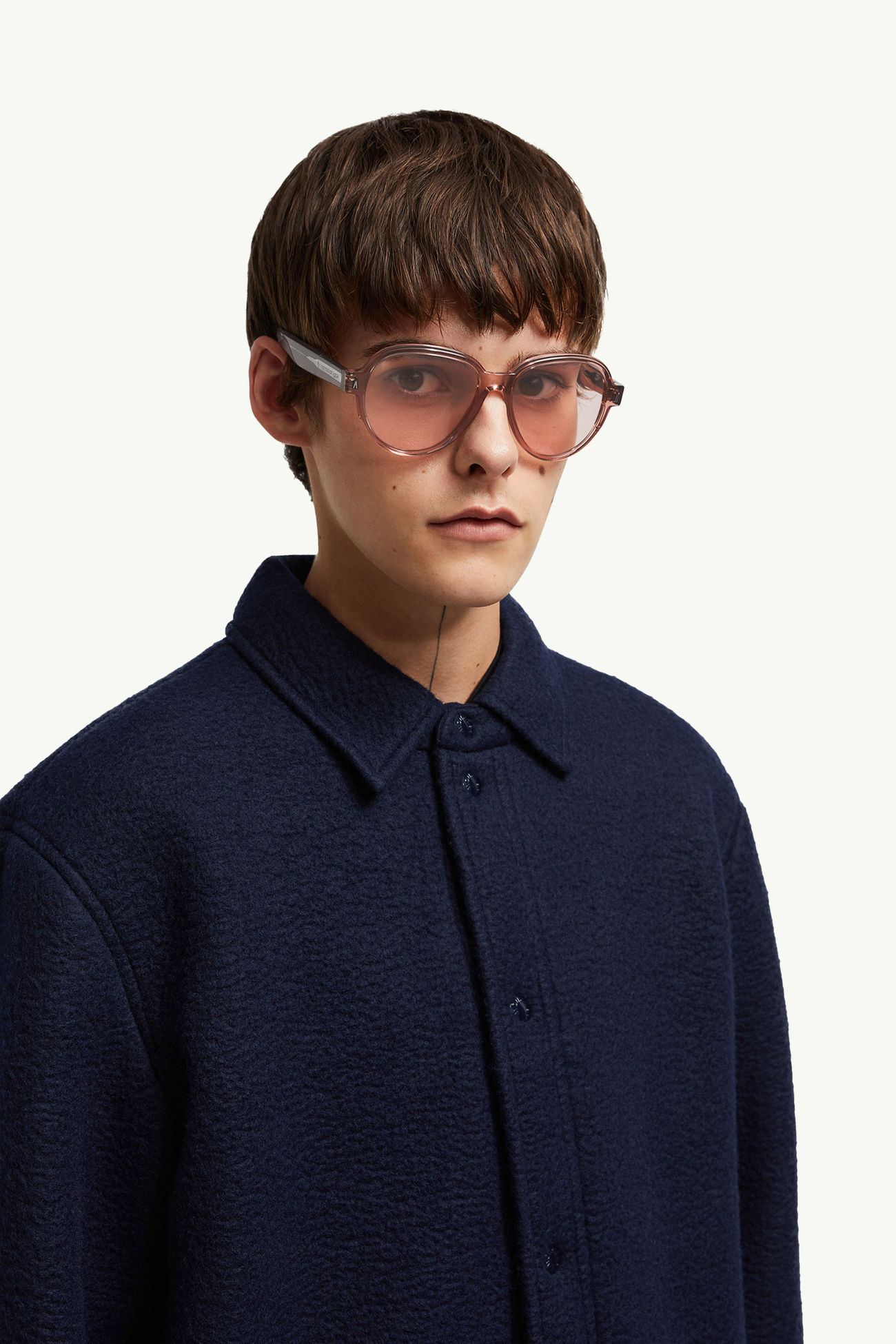 Swanspan Pilotensonnenbrille Genderneutral Glänzend Rosa Transparent Moncler 7