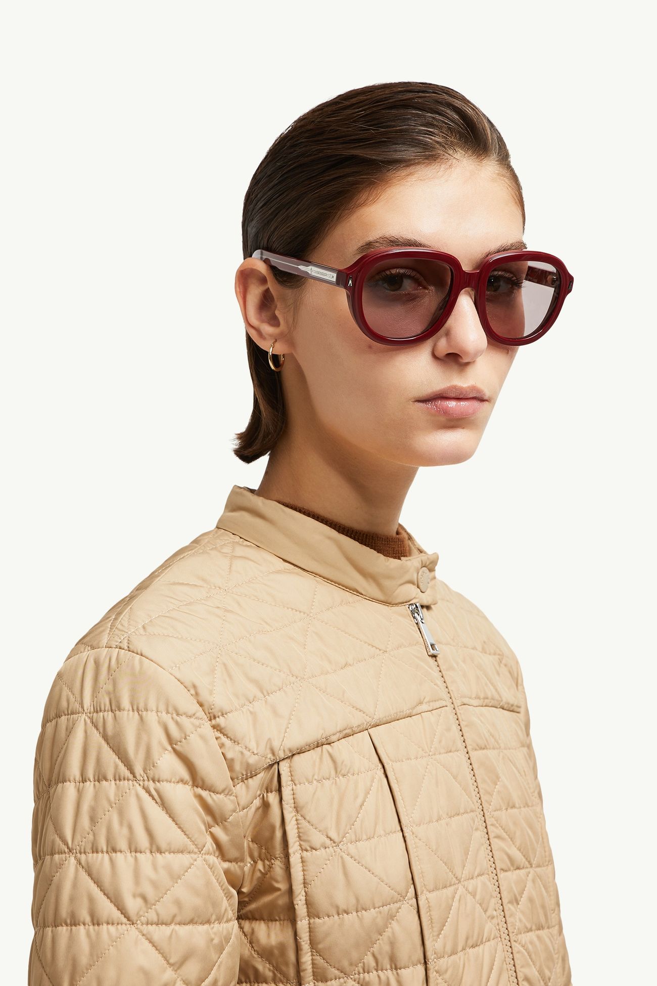 Cirsee男女款飞行员太阳镜 闪亮波尔多酒红色 Moncler 1