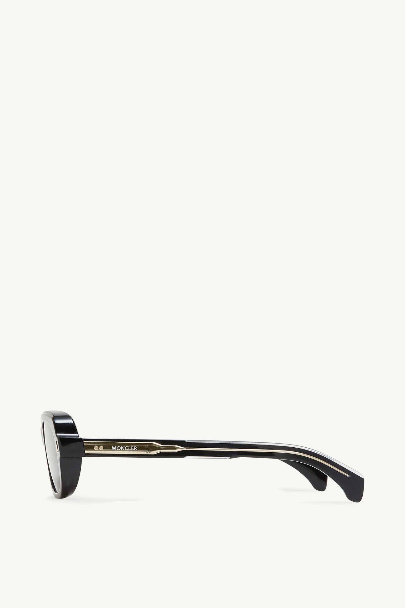 Suntrap Rectangular Sunglasses Shiny Black Moncler 2