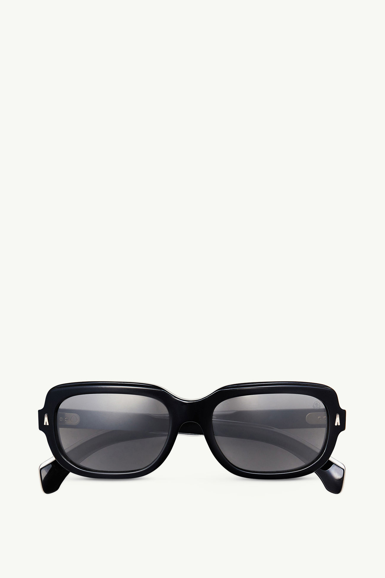 Suntrap rechteckige Sonnenbrille Glänzend Schwarz Moncler 0
