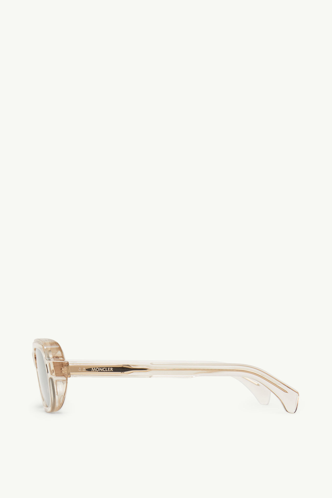 Suntrap rechteckige Sonnenbrille TRANSPARENT GLÄNZEND CREMEFARBEN Moncler 2
