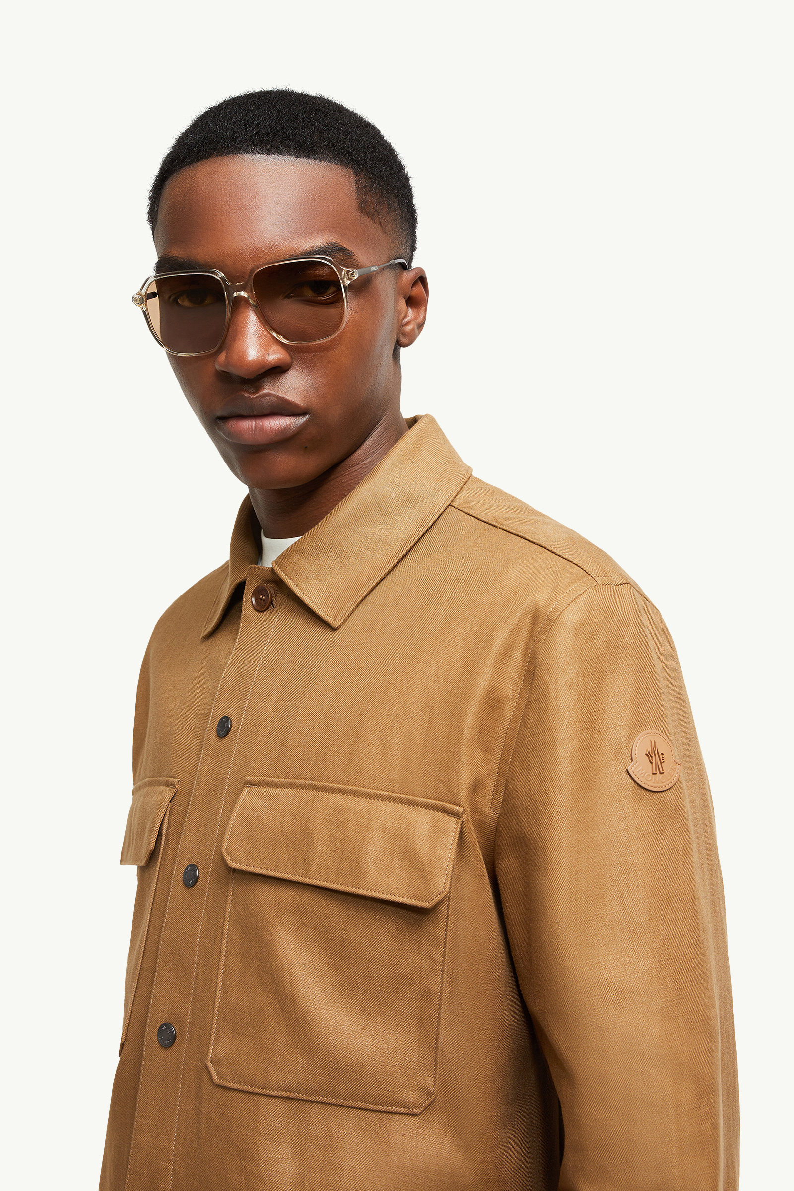 Occhiali da sole pilot Cylin BIANCO SPORCO TRASPARENTE LUCIDO Moncler 5