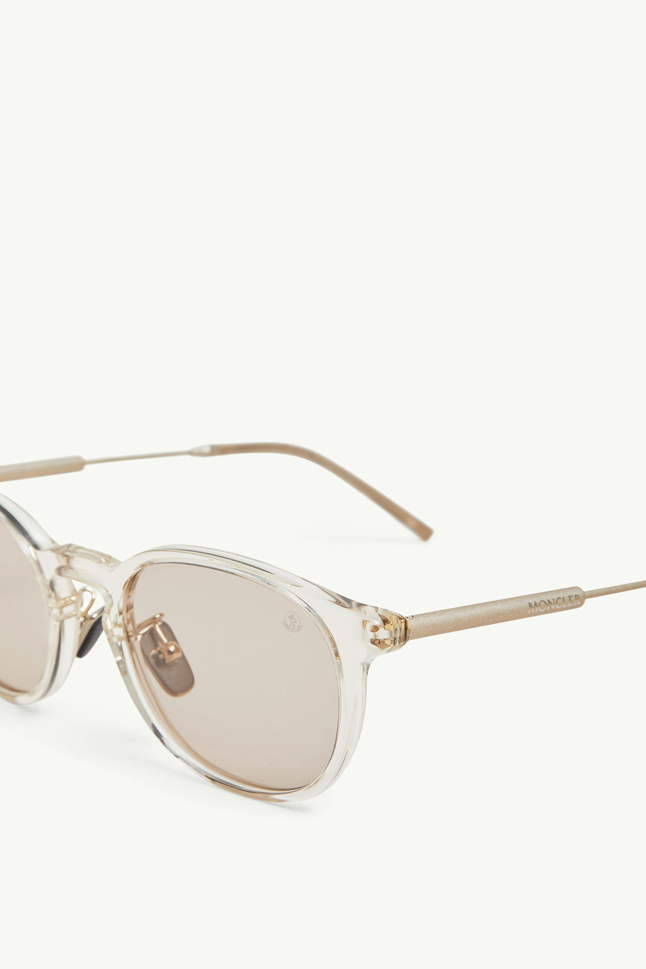 Barbb runde Sonnenbrille TRANSPARENT GLÄNZEND CREMEFARBEN Moncler 3