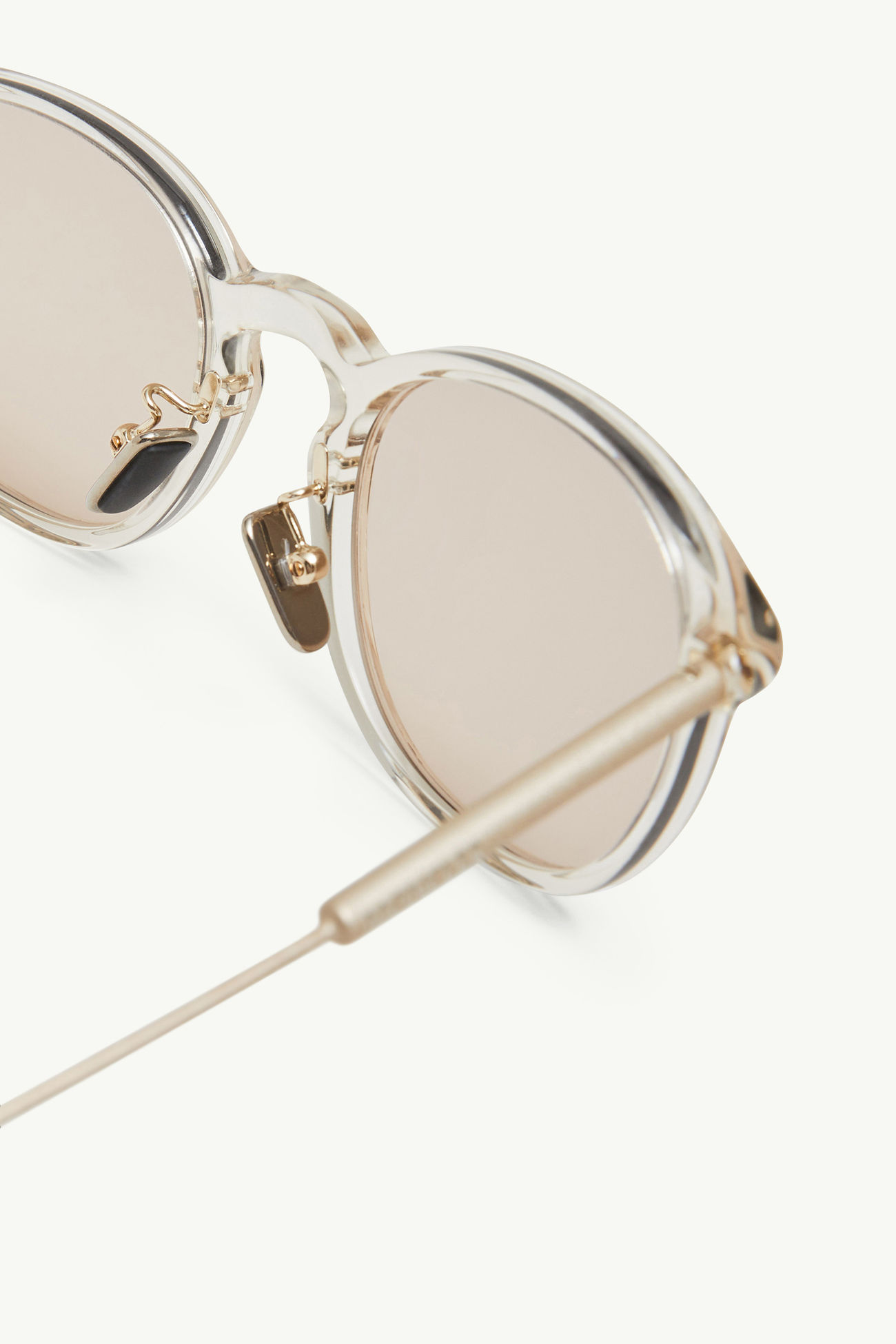 Barbb runde Sonnenbrille TRANSPARENT GLÄNZEND CREMEFARBEN Moncler 4