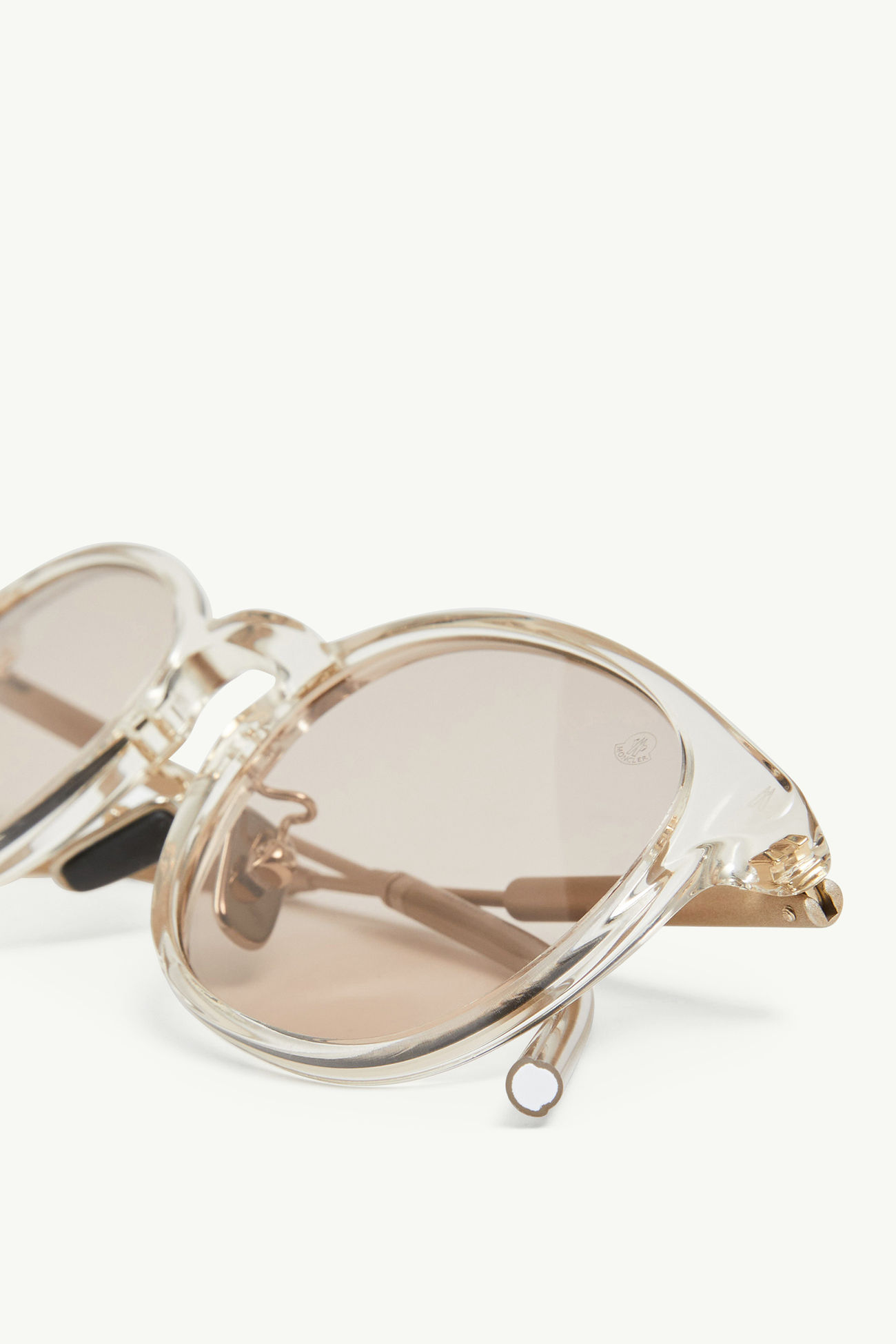 Barbb runde Sonnenbrille TRANSPARENT GLÄNZEND CREMEFARBEN Moncler 5