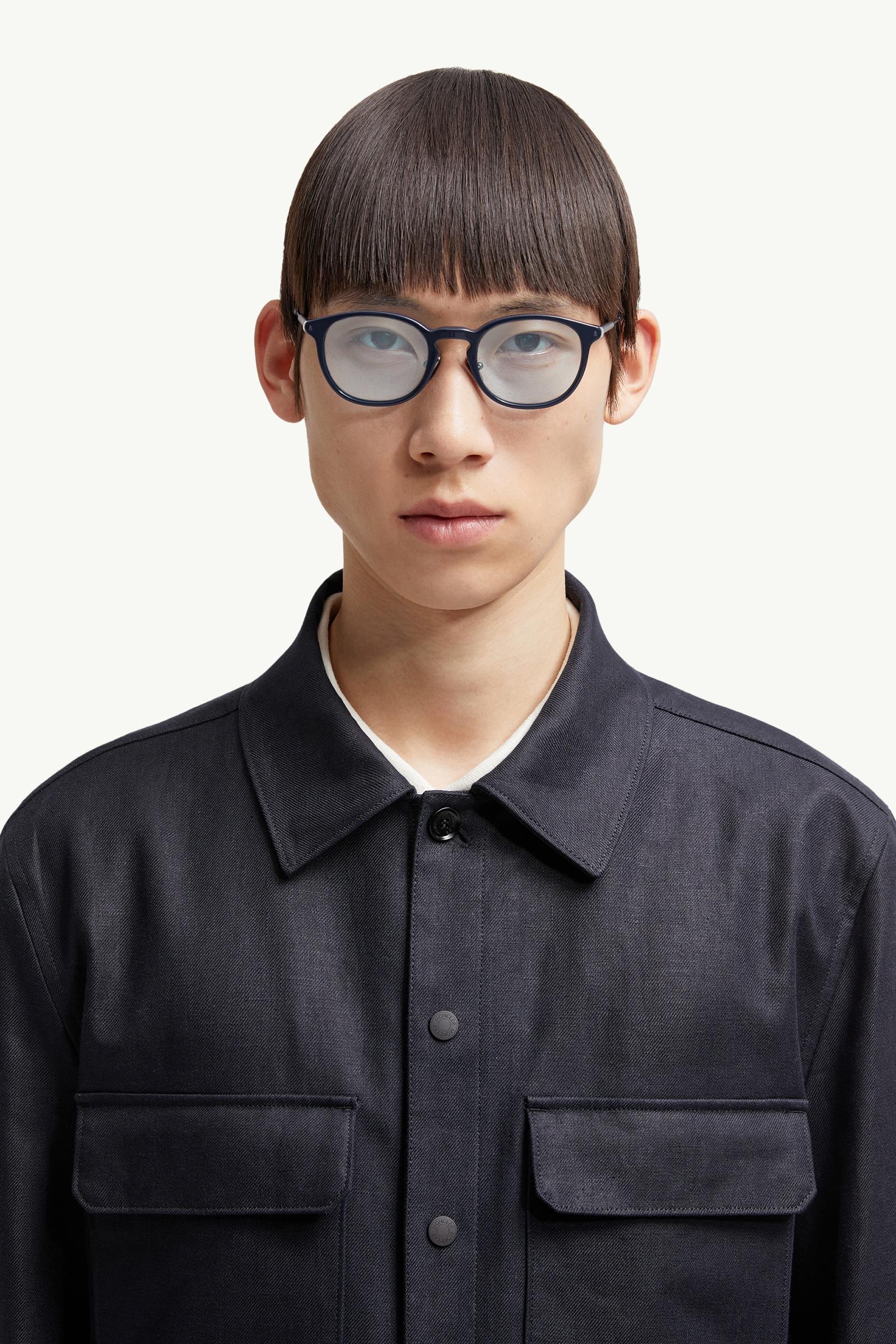 Shiny Dark Blue Barbb Round Sunglasses - Sunglasses for Men