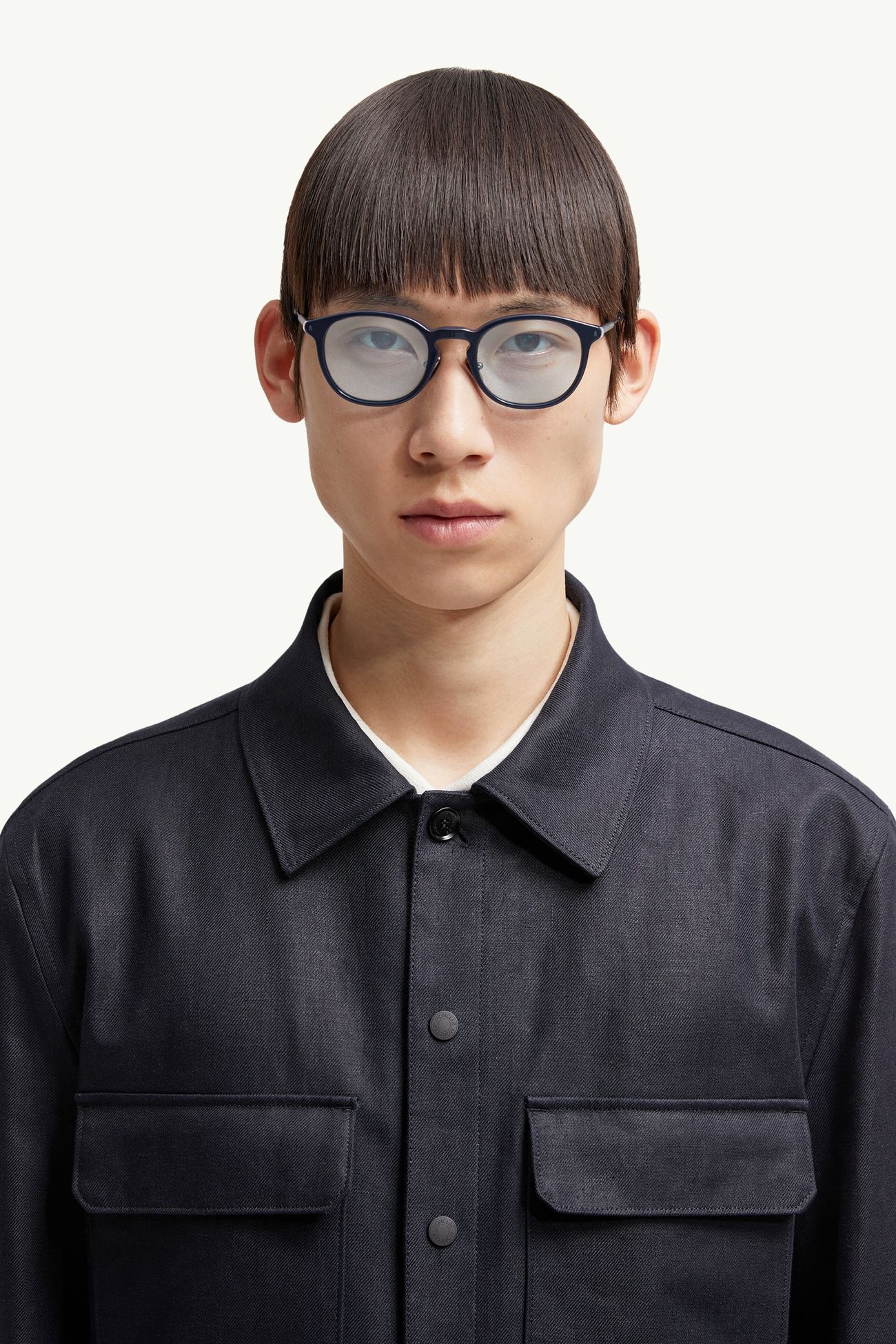 Barbb圓形太陽眼鏡 亮面深藍色 Moncler 1