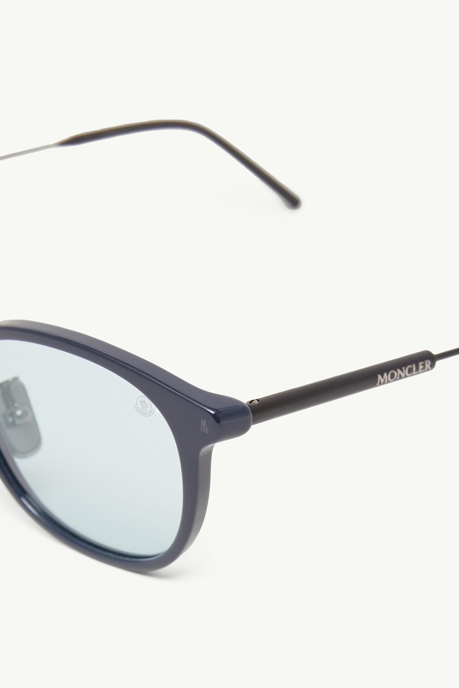 Shiny Dark Blue Barbb Round Sunglasses - Sunglasses for Men