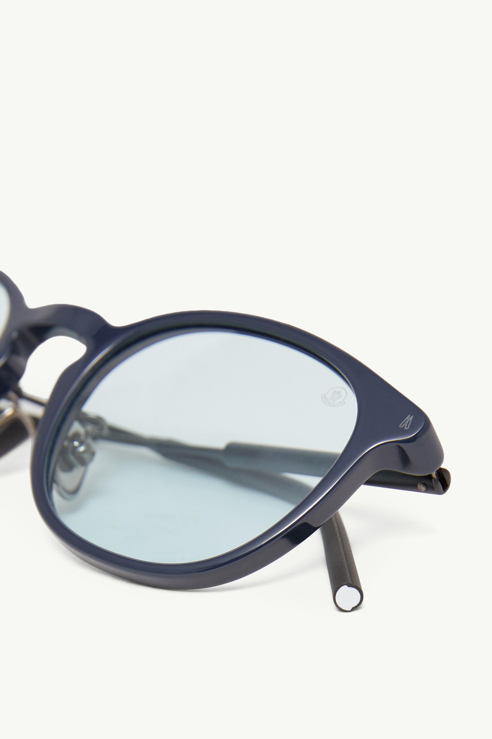 SHINY DARK BLUE Barbb Round Sunglasses - Sunglasses for Men