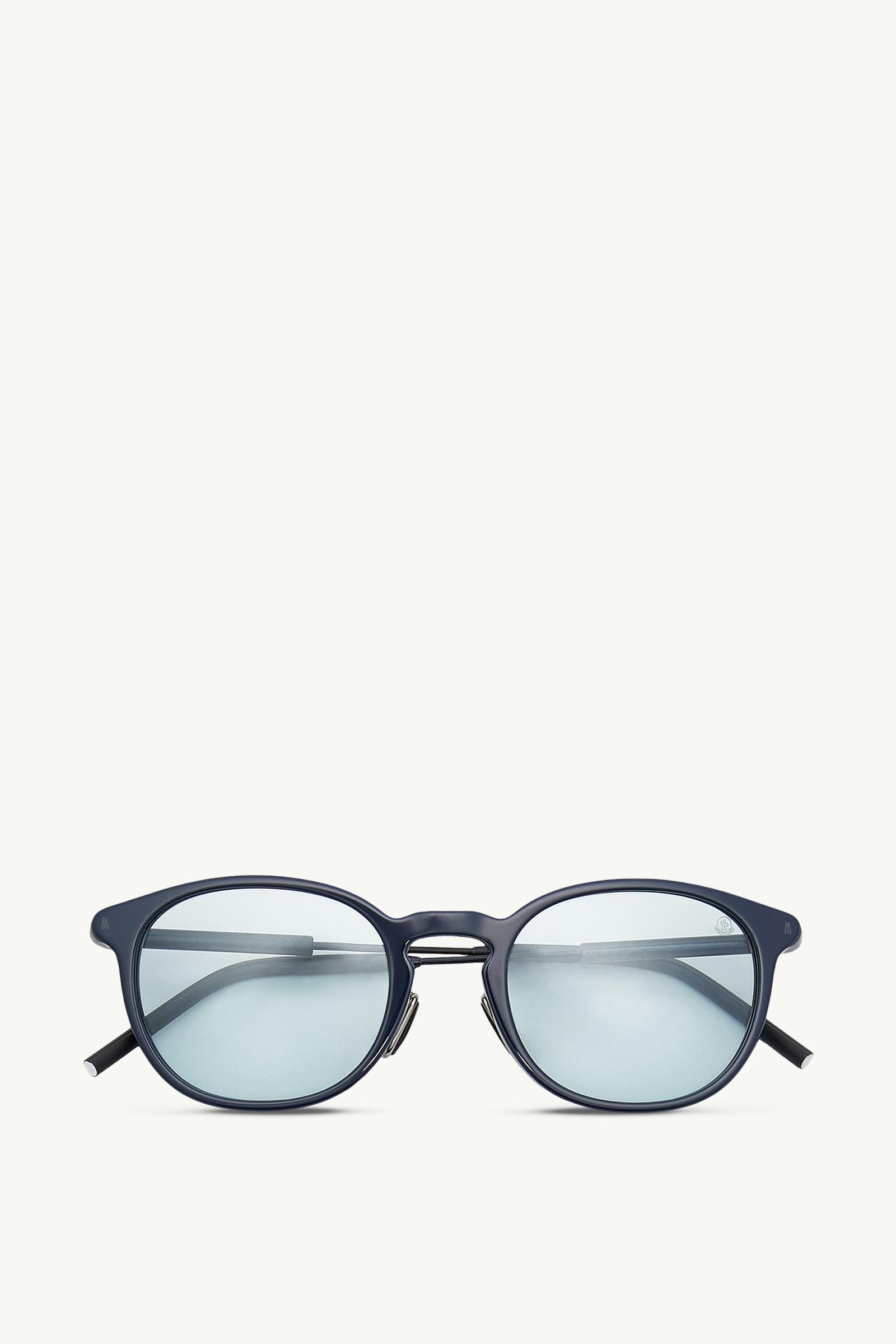 SHINY DARK BLUE Barbb Round Sunglasses - Sunglasses for Men