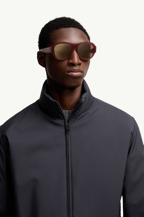 Elevane Rectangluar Sunglasses Gender Neutral Burgundy Moncler 2