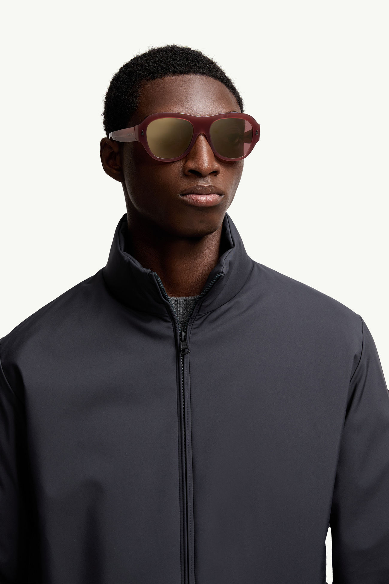 Elevane長方形太陽眼鏡 中性 酒紅色 Moncler 2