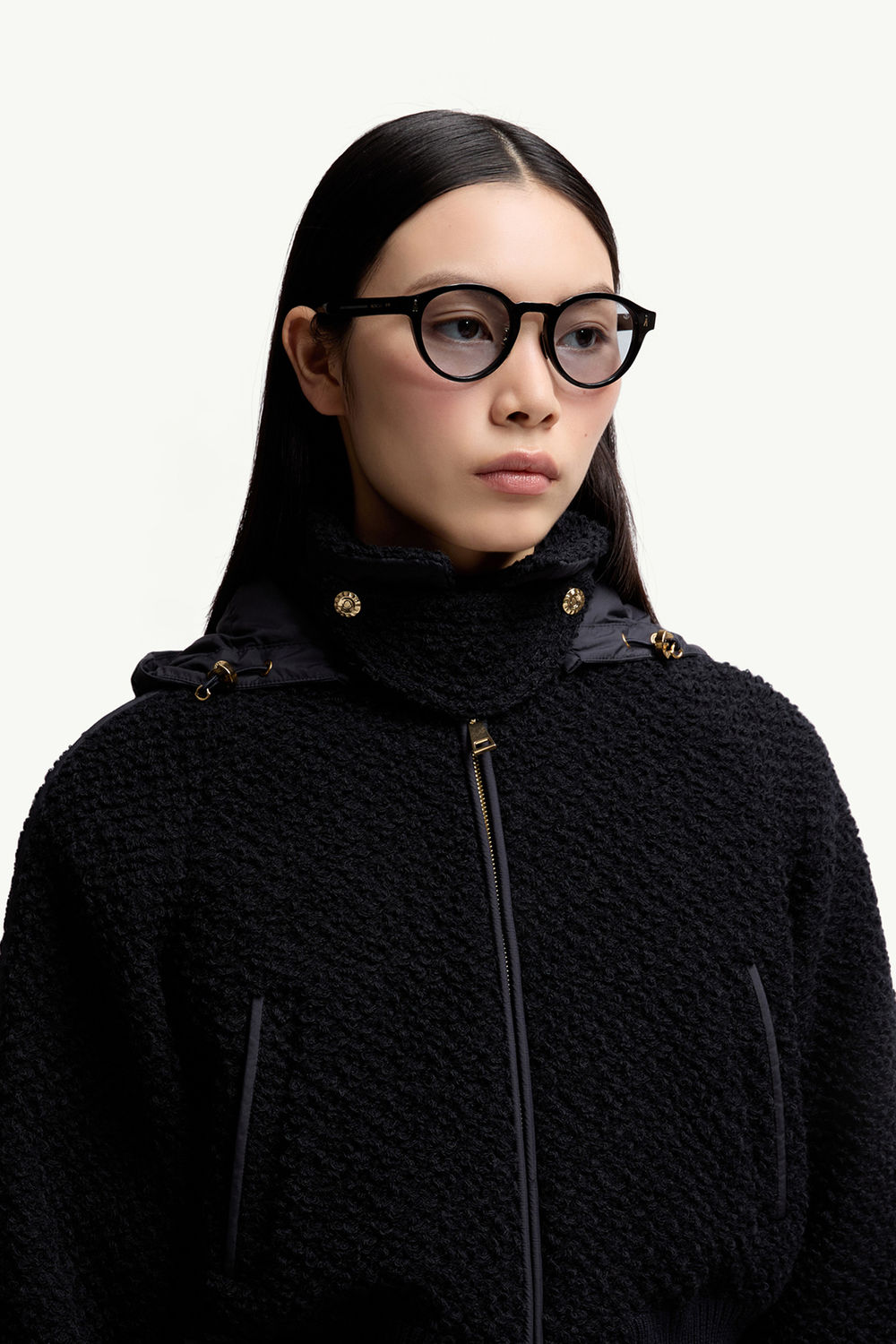 Ember Round Sunglasses Gender Neutral Shiny Black Moncler 2