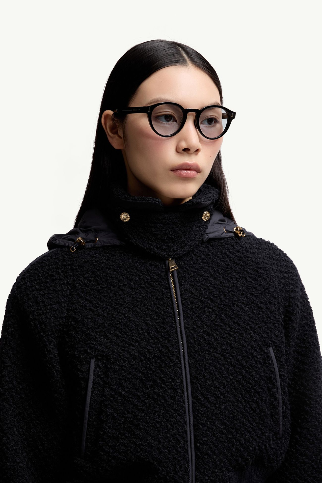 Ember runde Sonnenbrille Genderneutral Glänzend Schwarz Moncler 2