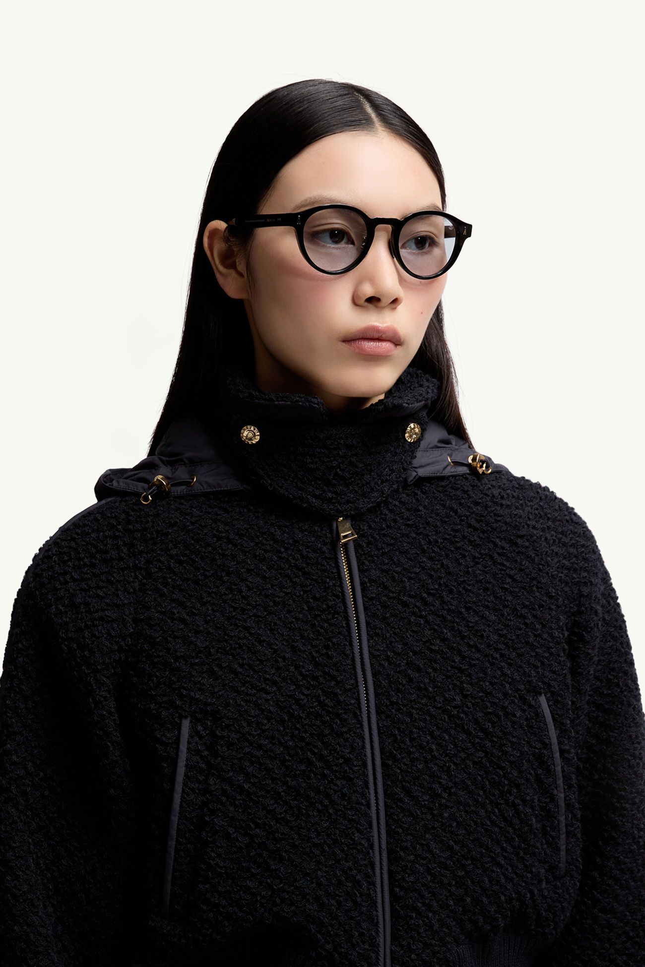 Gafas de sol redondas Ember De Género Neutro Negro Brillante Moncler 2