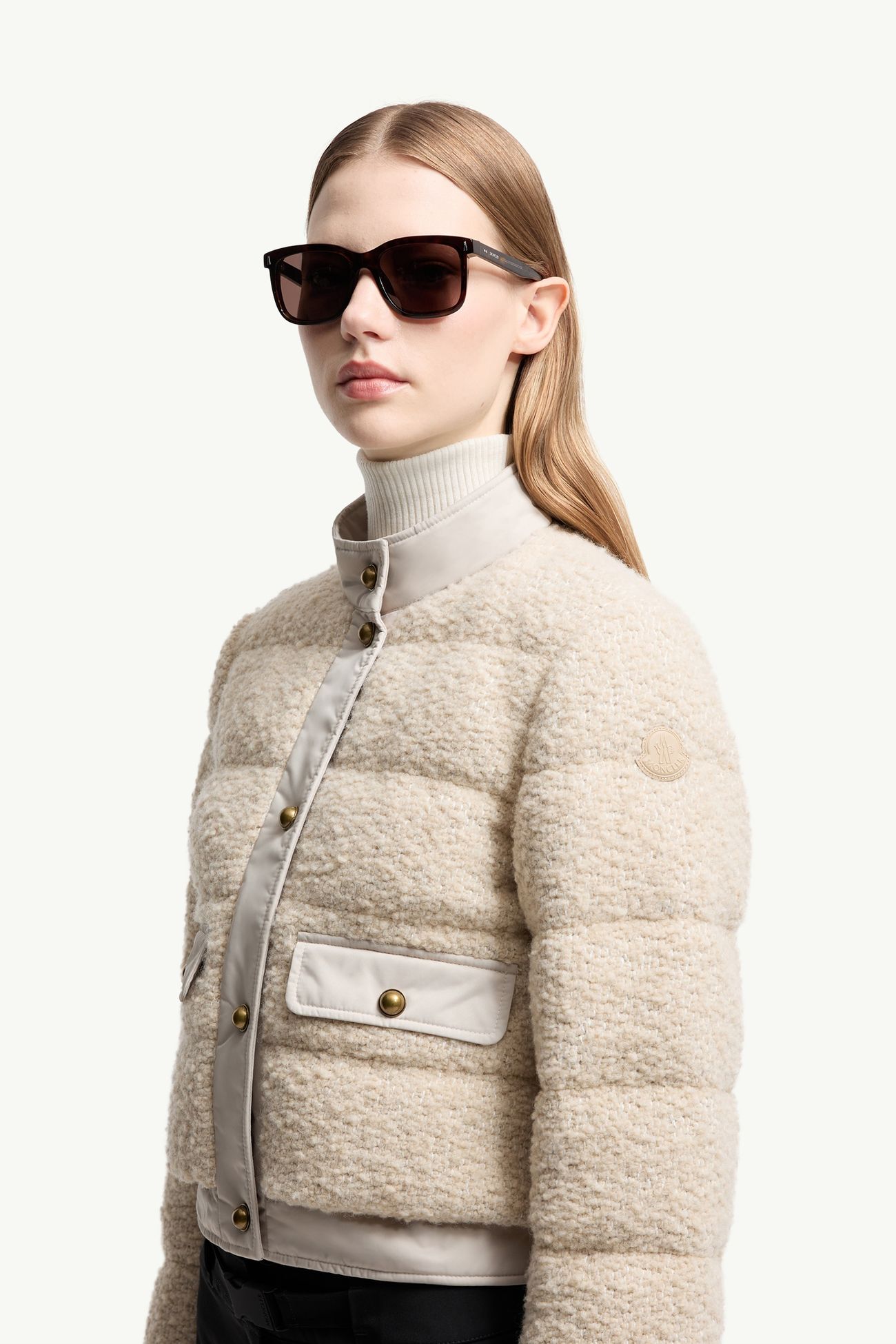 Valaire rechteckige Sonnenbrille Genderneutral Havanna Moncler 1