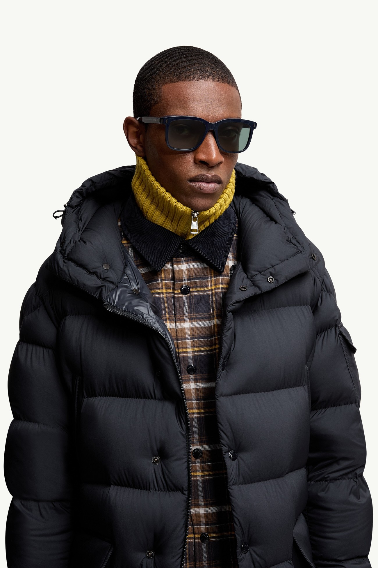 Valaire Rectangular Sunglasses Gender Neutral Dark Blue Moncler 1