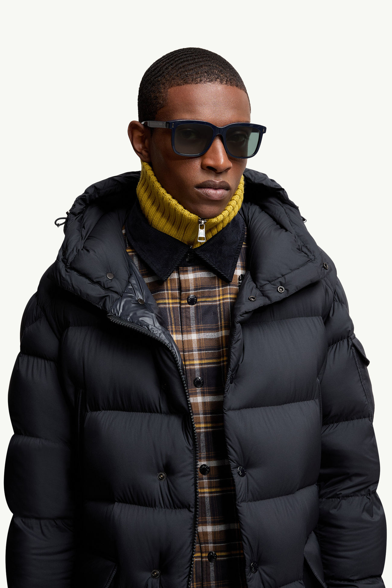 Valaire長方形太陽眼鏡 中性 深藍色 Moncler 1