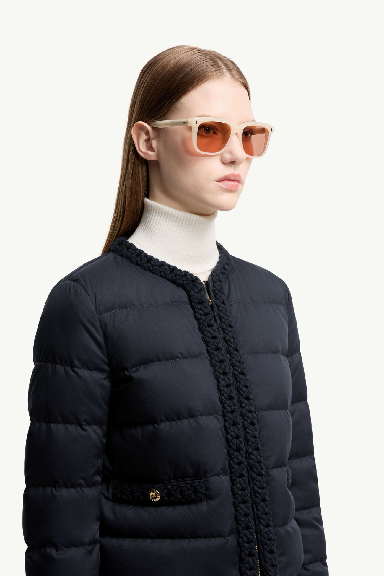 Valaire rechteckige Sonnenbrille Genderneutral Opal Moncler 1
