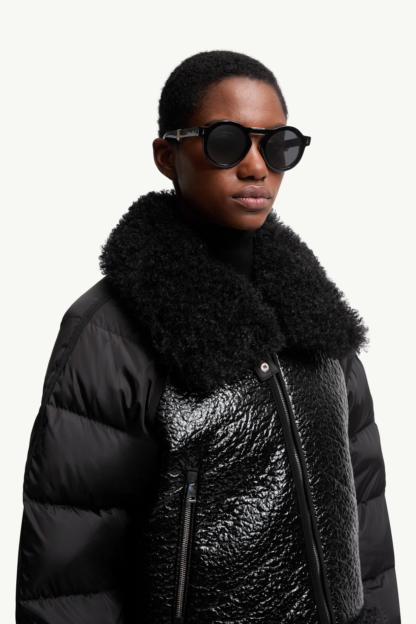 Lunettes de soleil rondes Glisse Mixte Noir Brillant Moncler 1