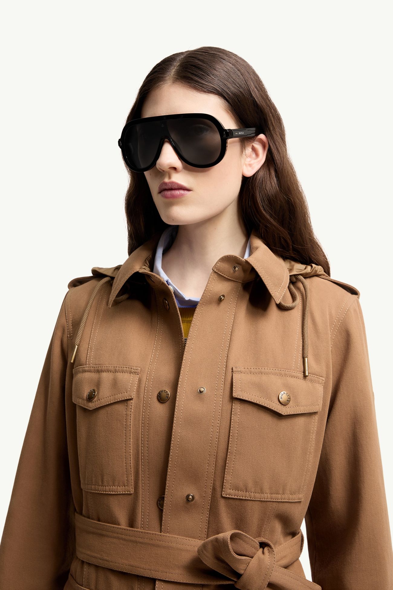 Sunsette Pilot Sunglasses Gender Neutral Shiny Black Moncler 2