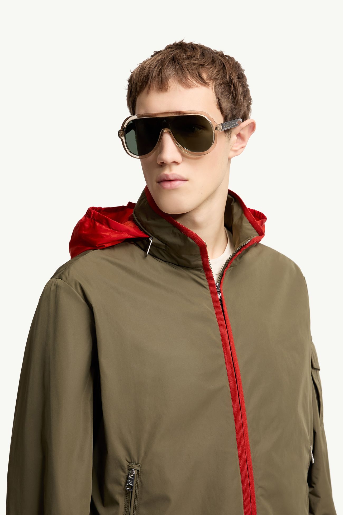 Gafas de sol de aviador Sunsette De Género Neutro Blanco Roto Transparente Brillante Moncler 1