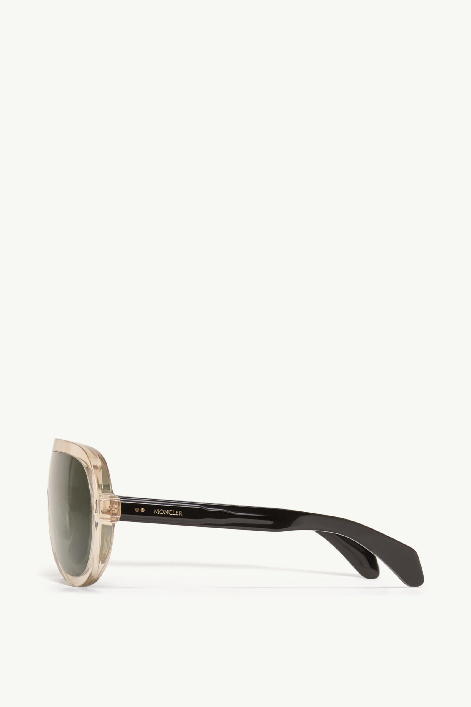 Shiny Transparent Off-white Sunsette Pilot Sunglasses - Sunglasses
